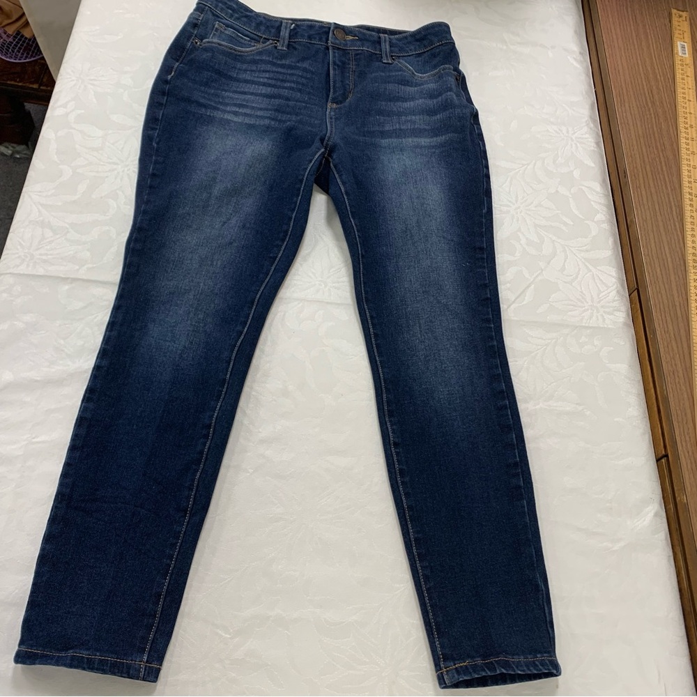 Time and Tru Women's High Rise Skinny Jeans - Dark Blue